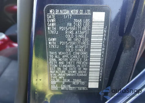 2017 Nissan Juke Sv из США, поврежденный, VIN JN8AF5MRXHT704844